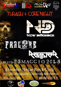 THRASH & CORE NIGHT: NEW DISORDER + FRAGORE + REAPTER @ Sinister Noise Rock Club | Roma | Lazio | Italia