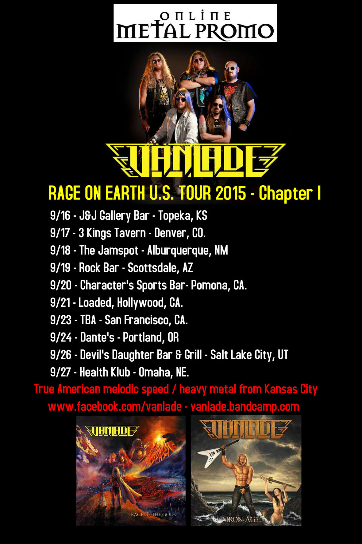 Vanlade - "Rage On Earth" U.S. Tour 2015