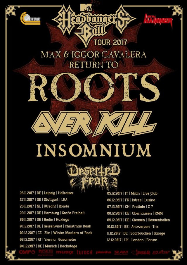 Overkill - Max - Igor Cavalera - Insomnium - Deserted Fear - MTV Headbangers Ball - Tour 2017 - Promo