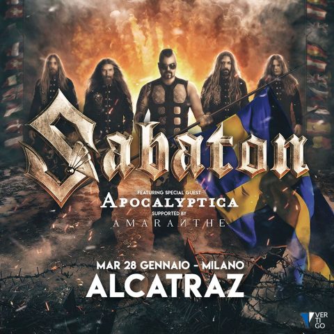 Sabaton - Apcalyptica - Amaranthe - Alcatraz - Tour 2020 - Promo